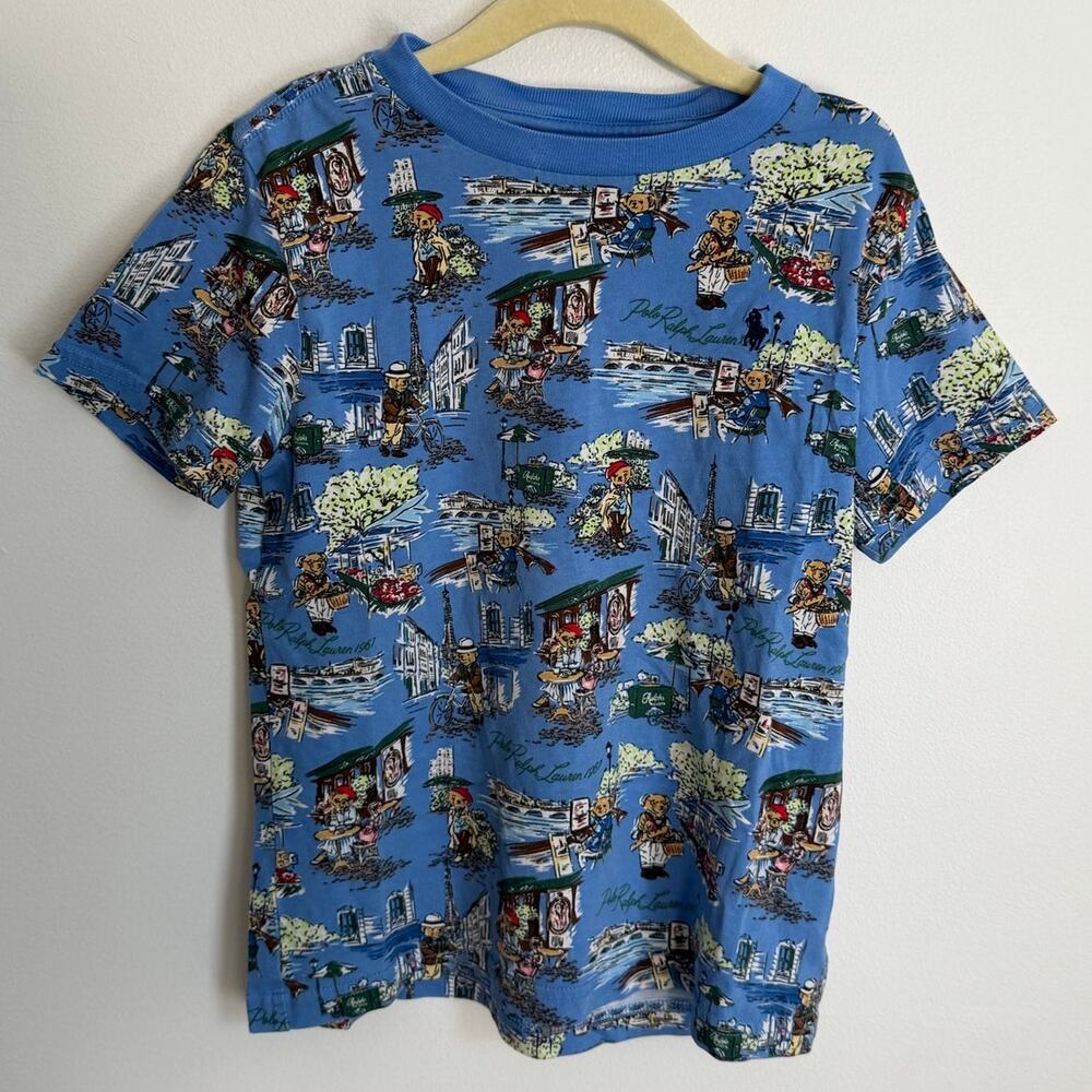 Polo Ralph Lauren PARIS BEAR Parisian Scene Graphic Kids size 6